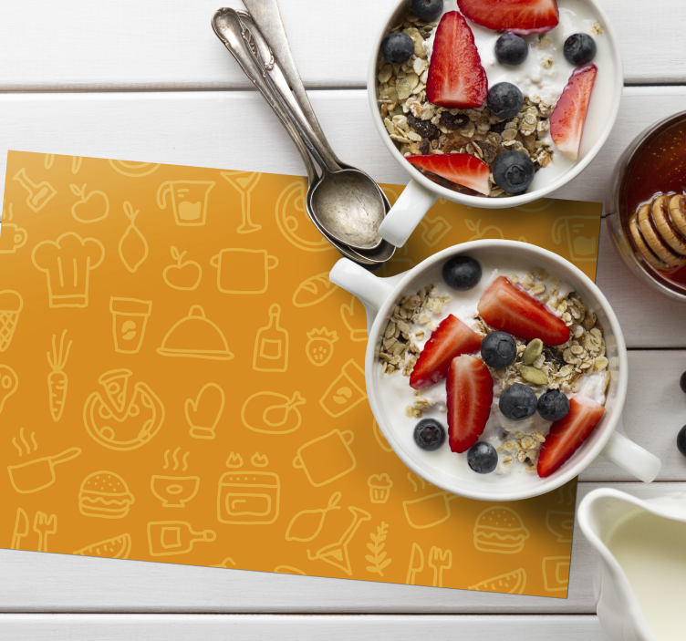 Mantel individual original iconos de cocina - TenVinilo