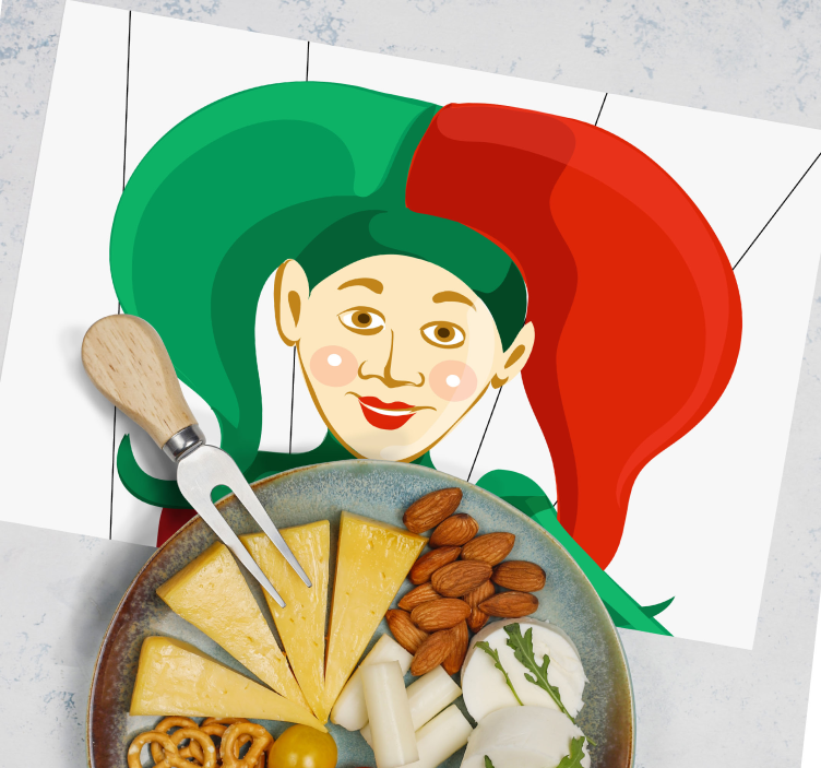 Mantel individual original ilustración de bufón - TenVinilo