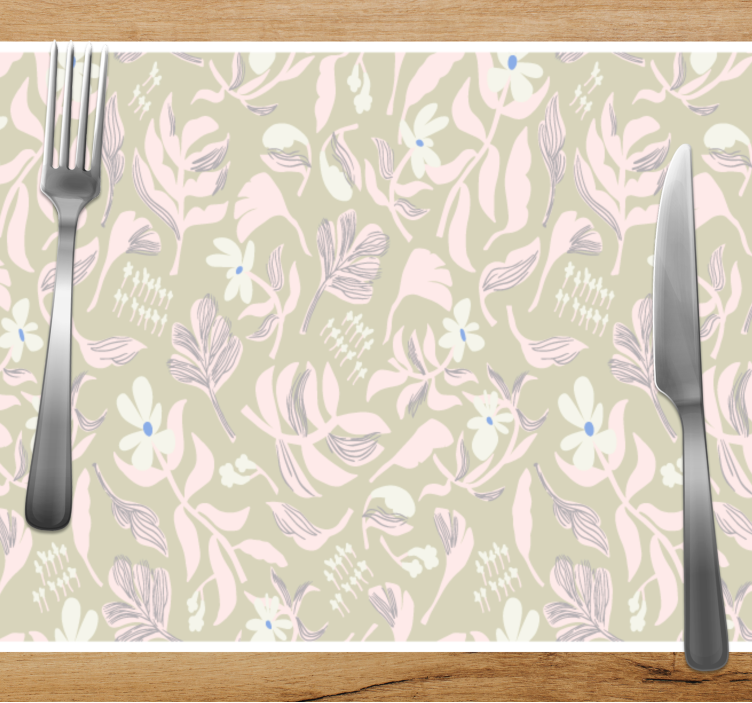 Mantel individual original inspiración de hojas botánicas - TenVinilo