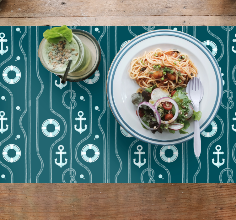 Mantel individual original motivo ancla náutica - TenVinilo