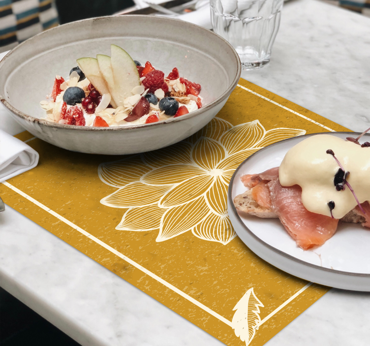 Mantel individual original motivo botánico elegante - TenVinilo