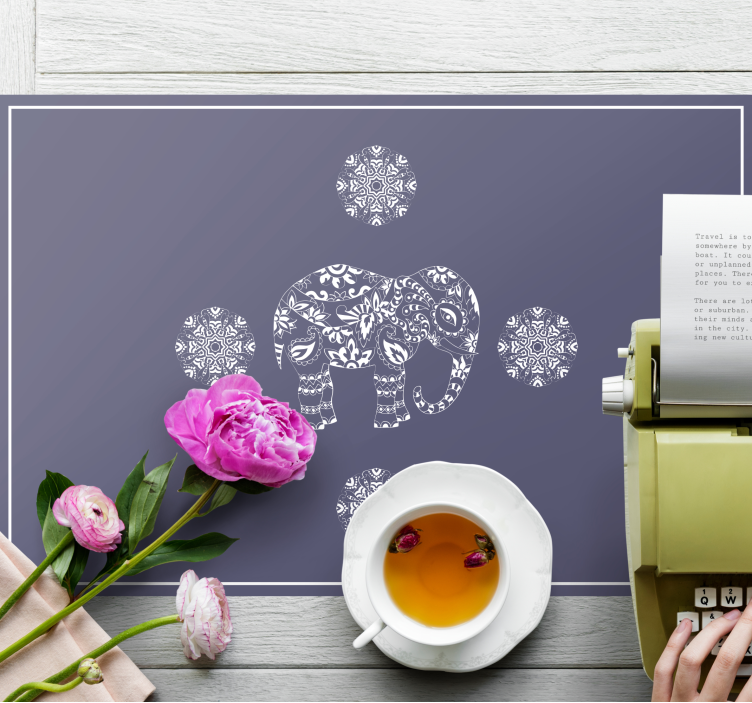 Mantel individual original motivo de elefantes - TenVinilo