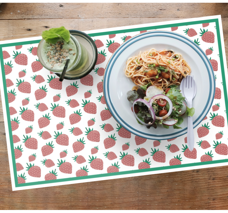 Mantel individual original motivo de fresa - TenVinilo