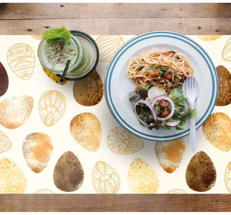 Mantel individual original motivo de huevos elegantes - TenVinilo