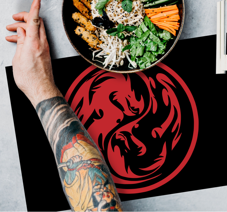 Mantel individual original motivo emblema dragón - TenVinilo