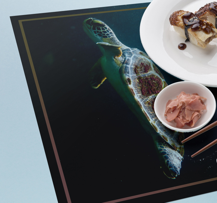 Mantel individual original paisaje acuático de tortugas - TenVinilo