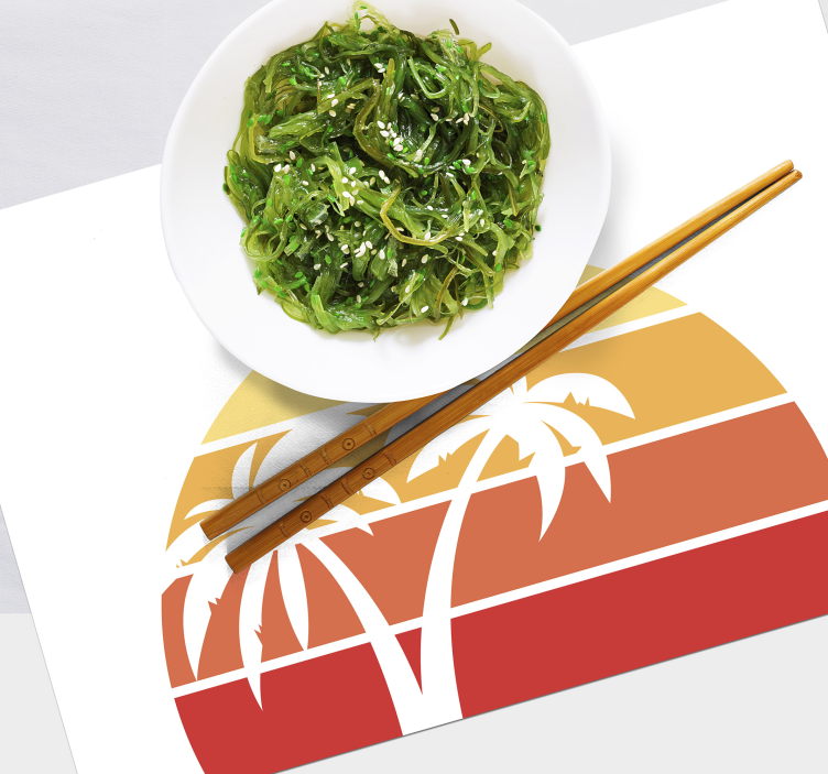 Mantel individual original paisaje tropical al anochecer - TenVinilo