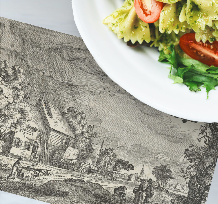 Mantel individual original paisaje vintage - TenVinilo