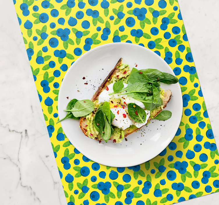 Mantel individual original patrón de arándanos colorido - TenVinilo