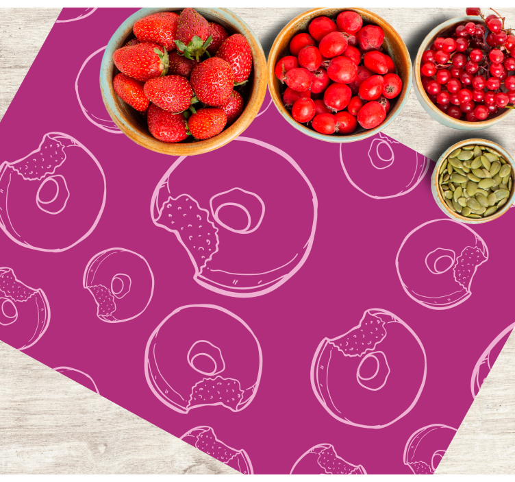 Mantel individual original patrón de donuts coloridos - TenVinilo