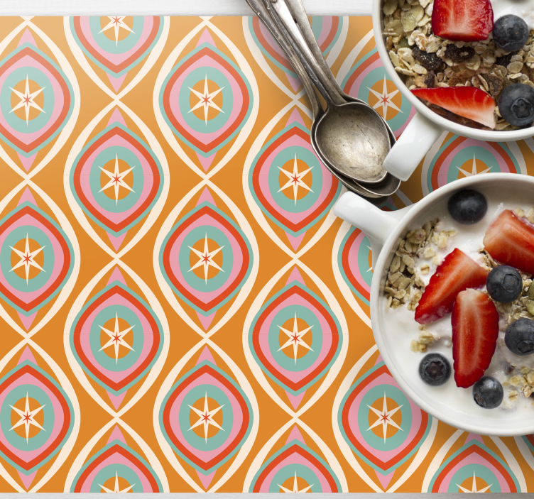 Mantel individual original patrón de estrellas colorido - TenVinilo