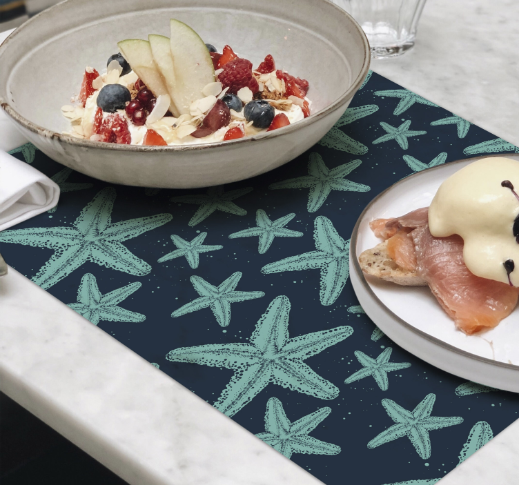 Mantel individual original patrón de estrellas de mar - TenVinilo