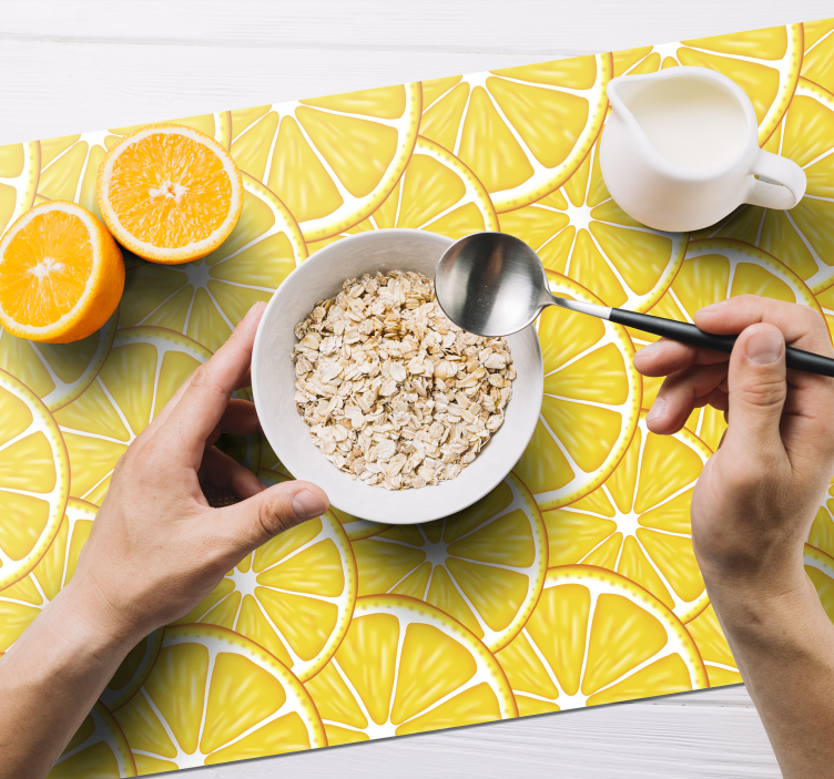 Mantel individual original patrón de limón fresco - TenVinilo