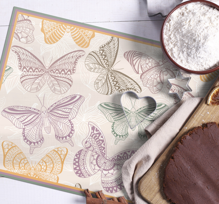 Mantel individual original patrón de mariposas elegante - TenVinilo