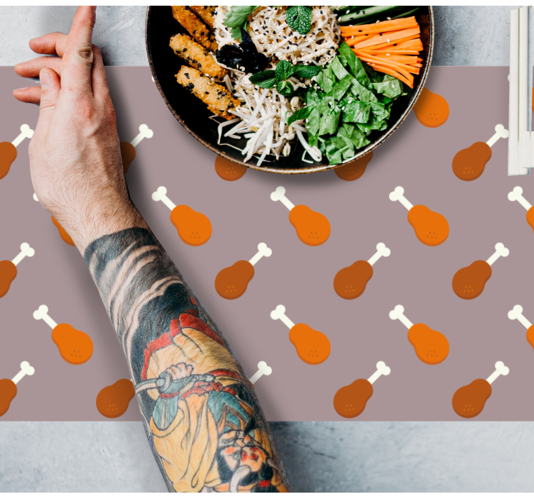 Mantel individual original patrón de muslos de pollo - TenVinilo