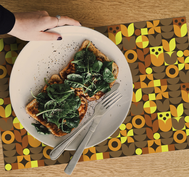 Mantel individual original patrón geométrico colorido - TenVinilo