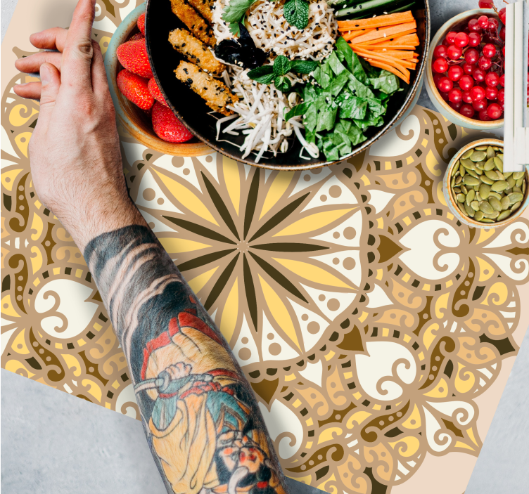 Mantel individual original patrón geométrico intrincado - TenVinilo