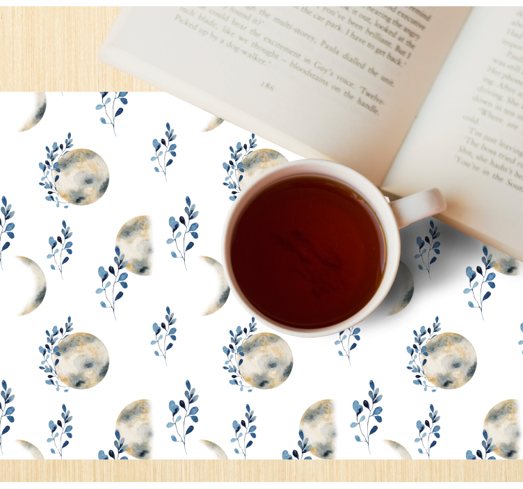 Mantel individual original patrones celestiales de luna - TenVinilo