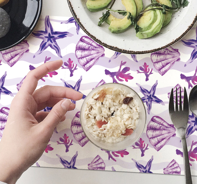 Mantel individual original patrones de conchas - TenVinilo