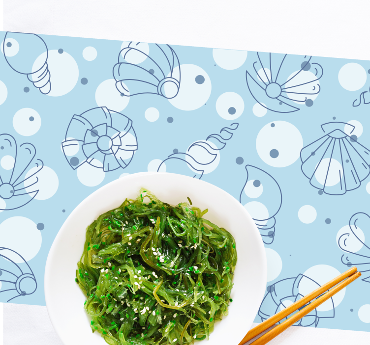 Mantel individual original patrones de conchas marinas - TenVinilo