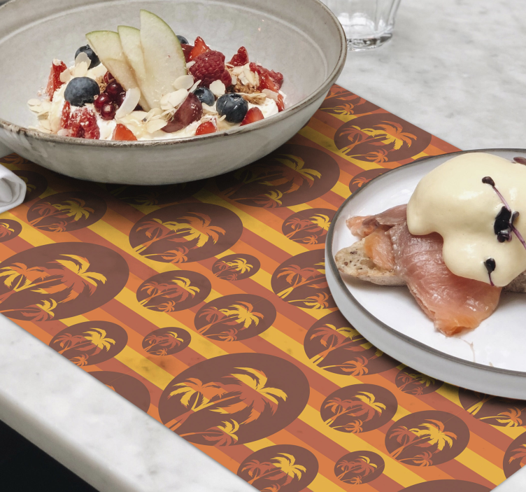 Mantel individual original patrones de palmas tropicales - TenVinilo