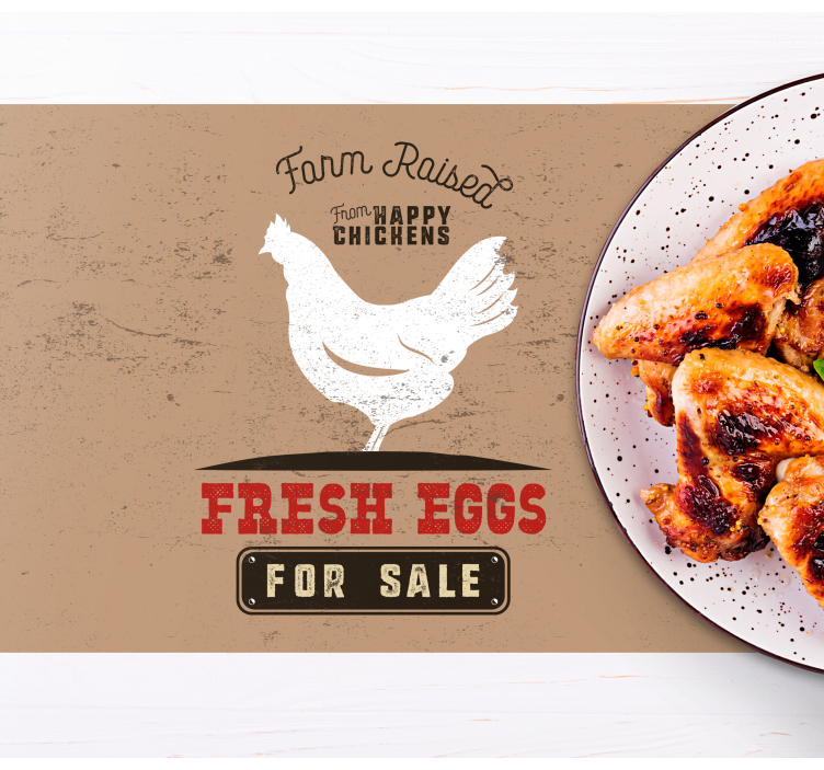 Mantel individual original pollo de granja fresco - TenVinilo