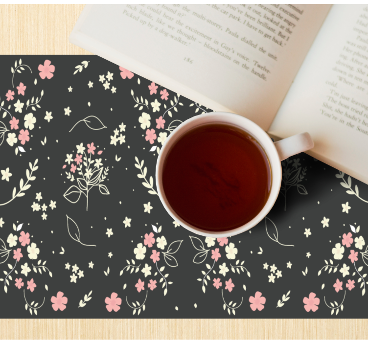 Mantel individual original superficie elemento floral - TenVinilo