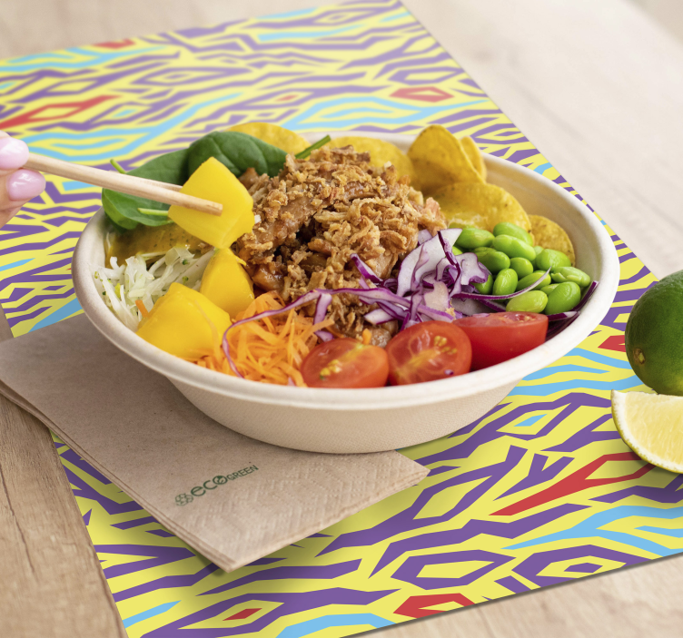 Mantel individual patrón abstracto colorido - TenVinilo