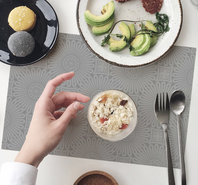 Mantel individual patrón acabado gris texturizado - TenVinilo