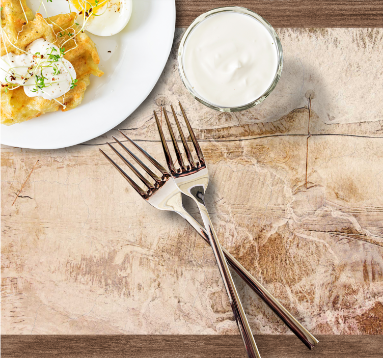 Mantel individual patrón acabado madera orgánica - TenVinilo