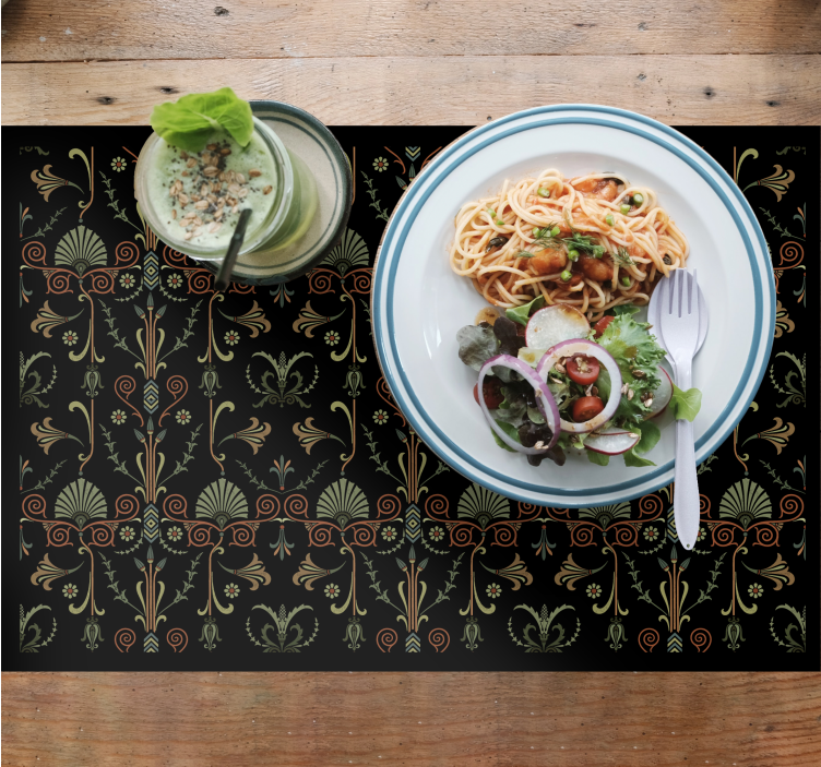 Mantel individual patrón acabado texturizado floral - TenVinilo