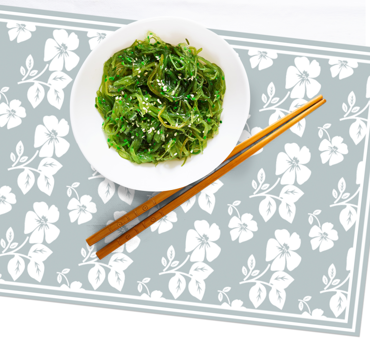 Mantel individual patrón base floral - TenVinilo