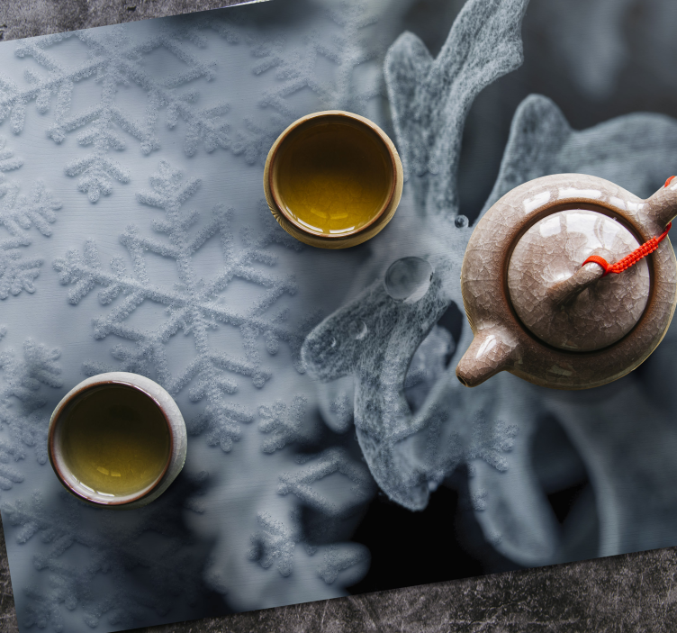 Mantel individual patrón copos de nieve elegantes - TenVinilo