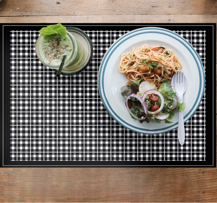 Mantel individual patrón cuadro - TenVinilo