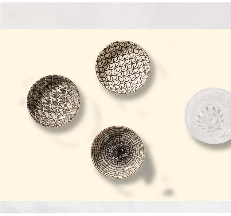 Mantel individual patrón cuencos con estilo - TenVinilo