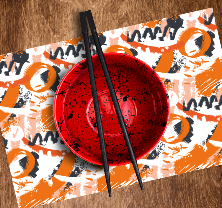 Mantel individual patrón diseño colorido abstracto - TenVinilo