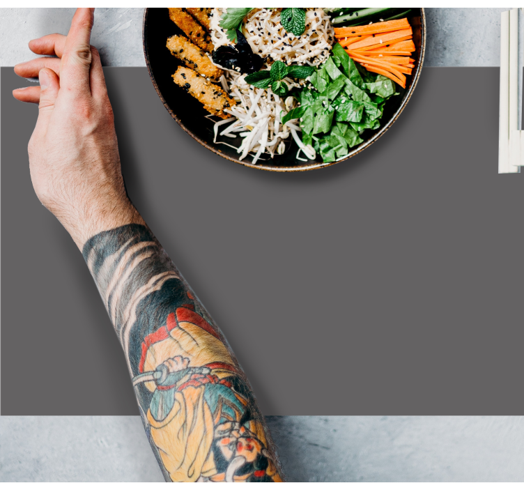 Mantel individual patrón diseño de platos de comida - TenVinilo