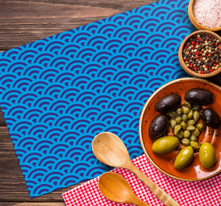 Mantel individual patrón elemento de onda curvada - TenVinilo