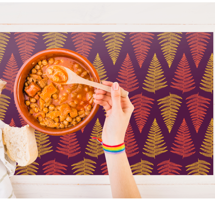 Mantel individual patrón fondo de follaje - TenVinilo