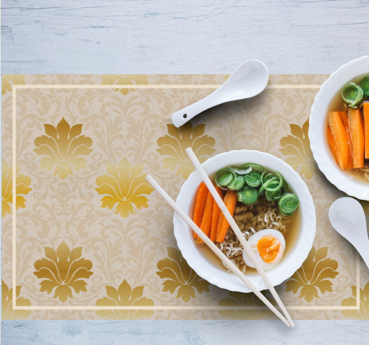 Mantel individual patrón fondo floral elegante - TenVinilo