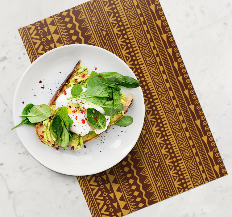 Mantel individual patrón geométrico tribal - TenVinilo