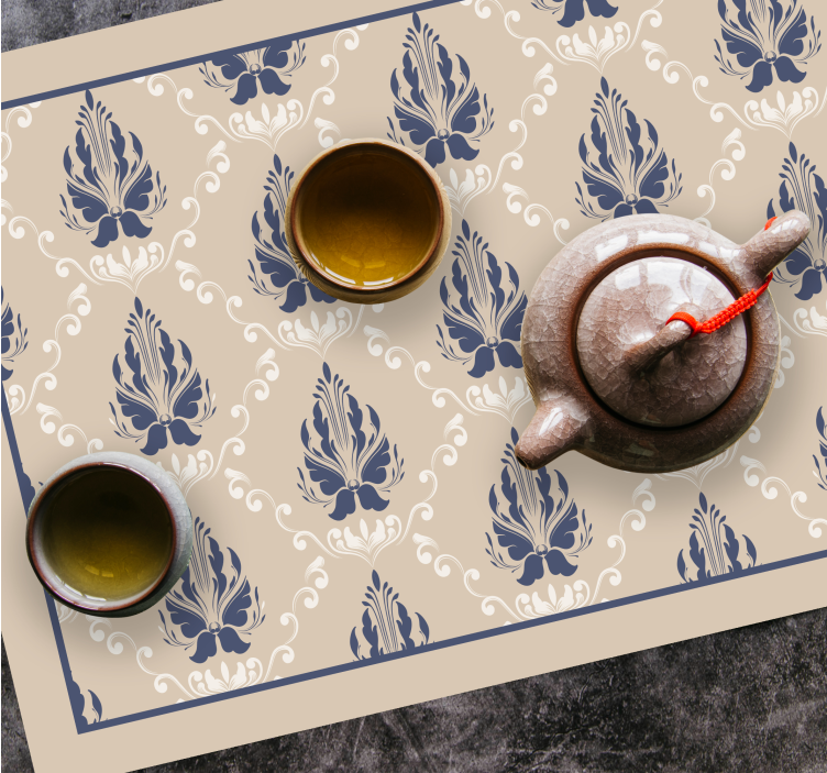 Mantel individual patrón hoja elegante - TenVinilo