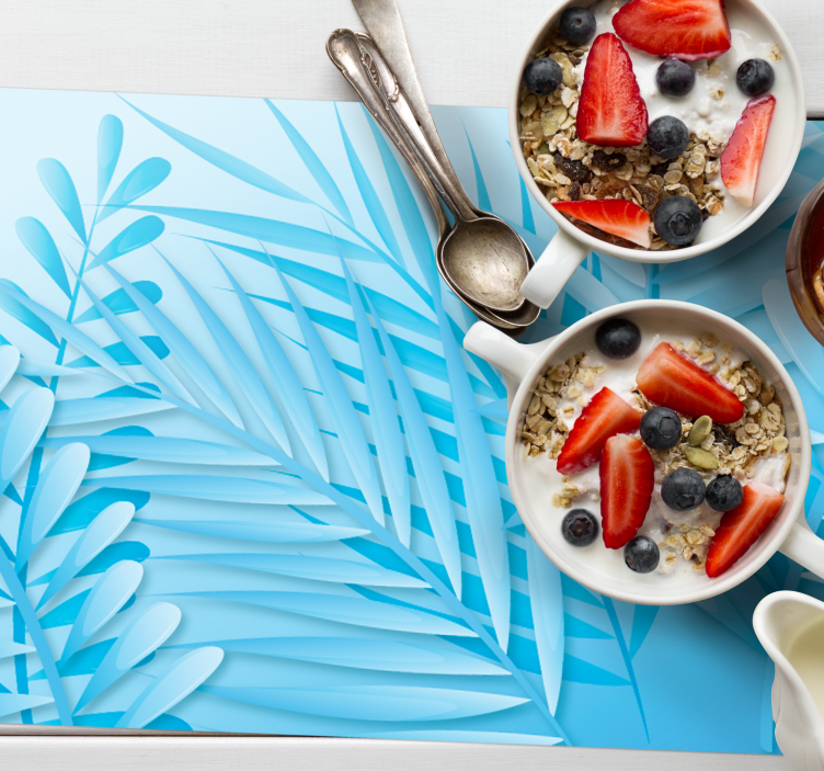 Mantel individual patrón hojas de palma - TenVinilo