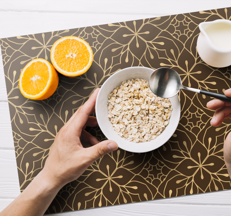 Mantel individual patrón idea de flor elegante - TenVinilo