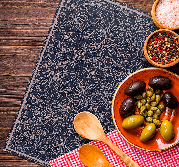 Mantel individual patrón líneas en espiral - TenVinilo