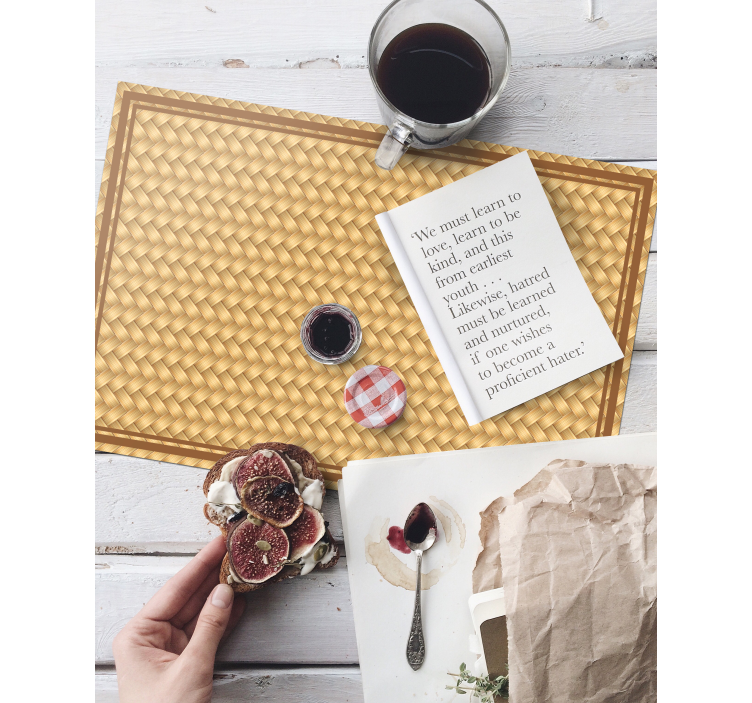 Mantel individual patrón mimbre - TenVinilo