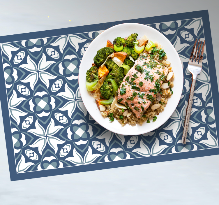 Mantel individual patrón motivo botánico elaborado - TenVinilo