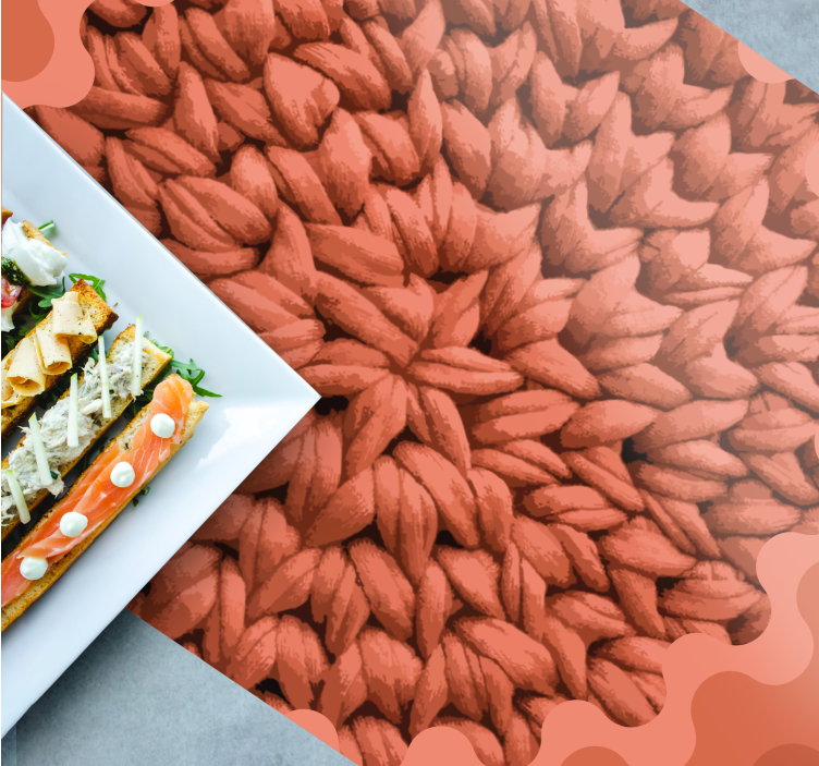 Mantel individual patrón motivo de hojas texturizadas - TenVinilo