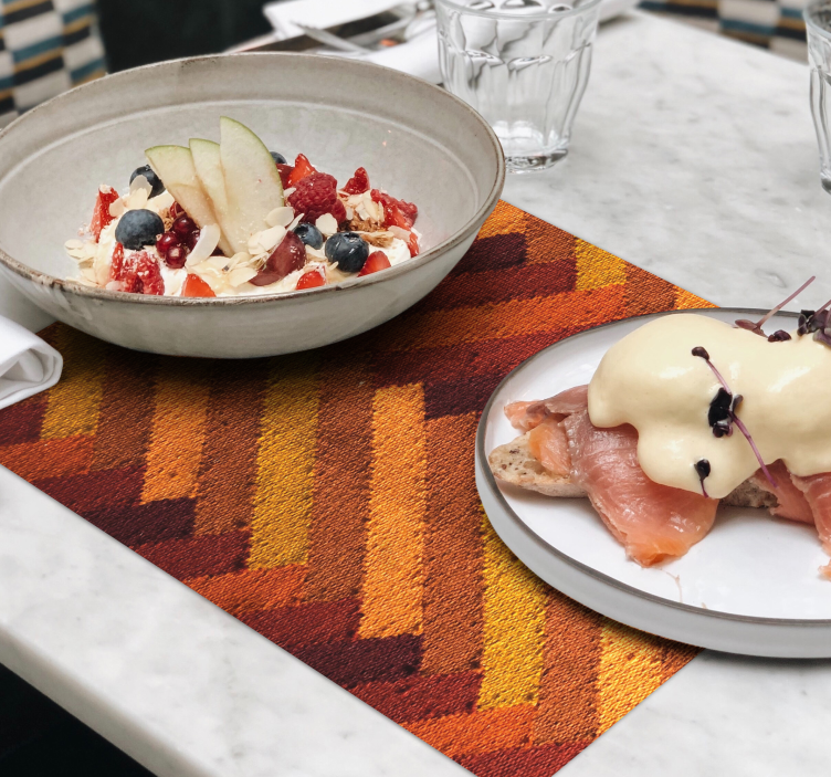 Mantel individual patrón motivo geométrico vibrante - TenVinilo