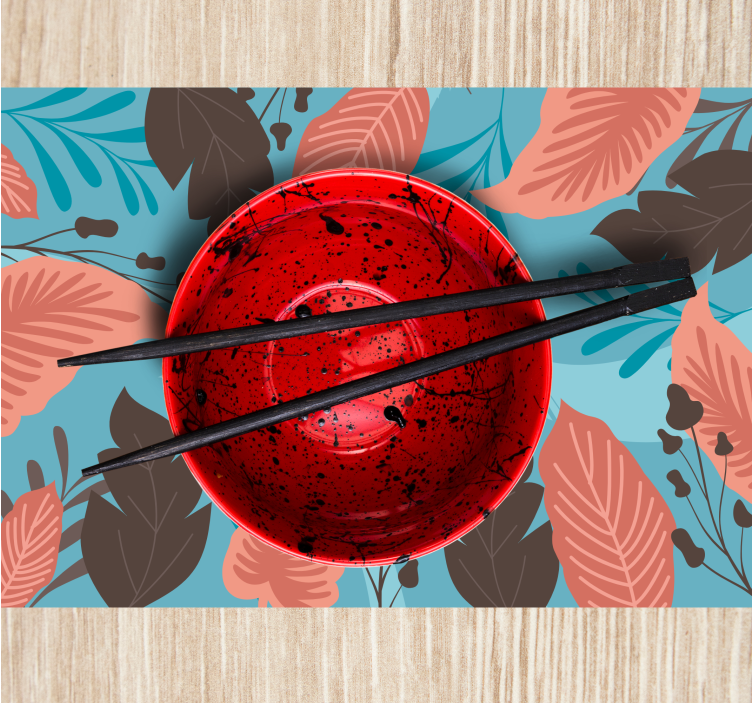 Mantel individual patrón motivo hoja vibrante - TenVinilo